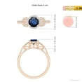 thumbnail image 5 of ANGARA Natural Aeon Sapphire Halo Leaf & Vine Engagement Ring in 14K Rose Gold for Women (Size-6mm) | September Birthstone, Anniversary, Jewelry Gift for Women | Natural Blue Sapphire Ring, 5 of 10