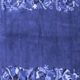 thumbnail image 1 of Ahgly Company Machine Washable Indoor Square Abstract Blue Modern Area Rugs, 8' Square, 1 of 4