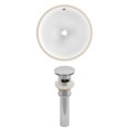 thumbnail image 1 of 16.5-in. W Round Bathroom Undermount Sink Set In White - Chrome Hardware - Overflow Drain Incl. AI-12809, 1 of 7