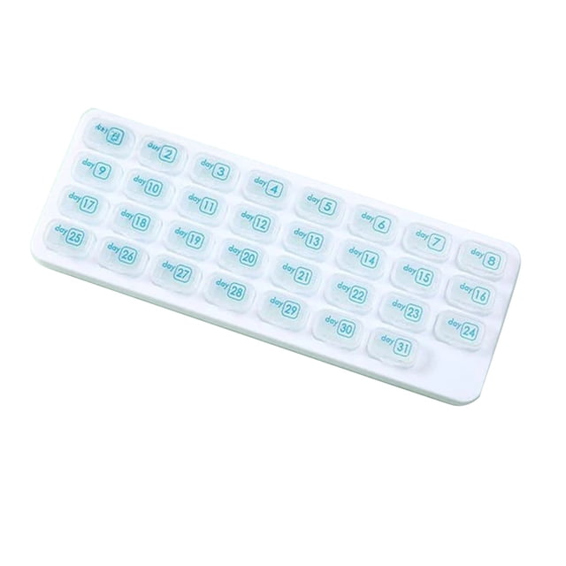 Monthly Pill Organizer with Removable Pocket-Sized Storage Box Snap Lid Storage Case for Daily Travel