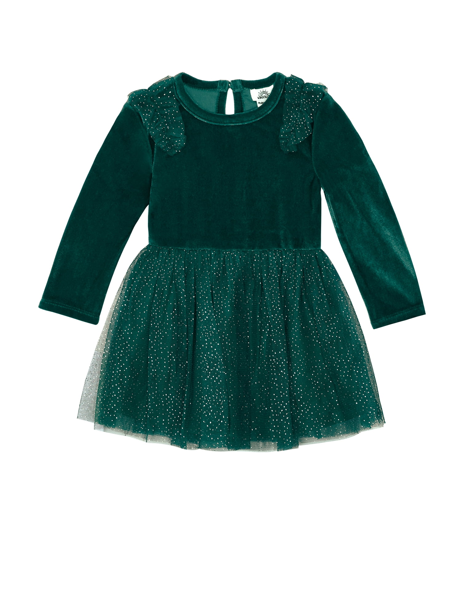 Wonderluxe Baby Girls' Long Sleeve Velvet Dress, 3-Piece Set, Sizes 0-3M-24M