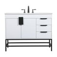 thumbnail image 3 of Elegant Decor Eugene 42" Aluminum MDF Single Bathroom Vanity in White, 3 of 8