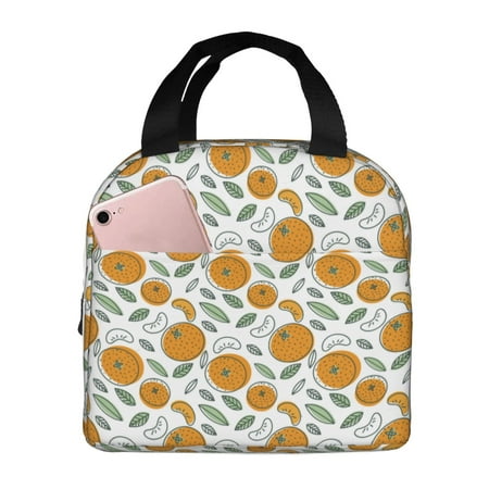 Insulated Lunch Bag for Women Men - Cute Orange Sweet Leakproof Cooler Lunch Box for Women Men  Lunch Tote Bags for Work School Picnic Travel
