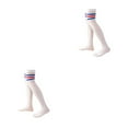 thumbnail image 3 of yingyy 1 Paire de Chaussettes Hautes 52 cm Élasticité Style Preppy Chaussettes Hautes Cosplay Bleu Rouge Rayé 2Ensemble, 3 of 6