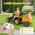 thumbnail image 7 of East doll 12V Ride on Tractor with Tiltable & Detachable Trailer, up to 3.1Mph Truck with Parental Remote, Music Player, Bluetooth Function & Headlight, 7 of 7