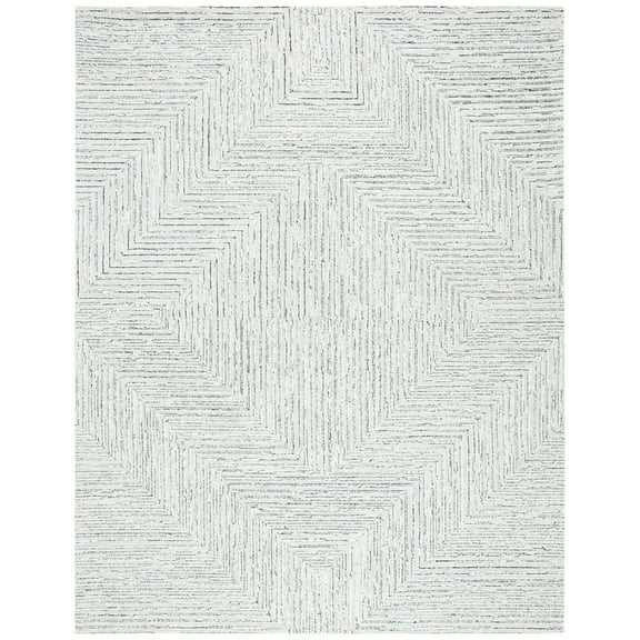 SAFAVIEH Micro-Loop Darden Geometric Area Rug, Light Grey/Ivory, 8' x 10'