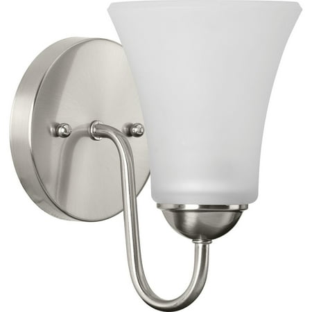 

Classic Collection One-Light Brushed Nickel Etched Glass Traditional Bath Vanity Light