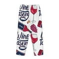 thumbnail image 5 of Disketp Red Wine Glass Bottle Print Women'S Comfy Pajama Pants Casual Drawstring Palazzo Lounge Wide Leg Pants, 5 of 9