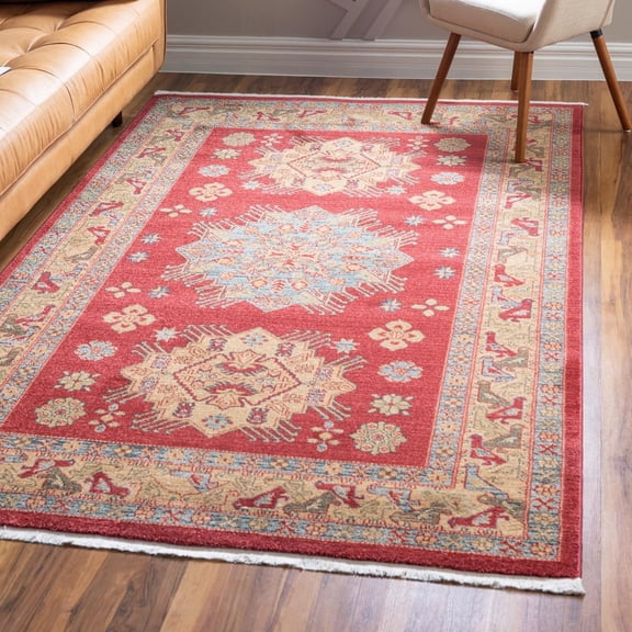 Unique Loom Sahand Collection Area Rug (2' x 3' 1" Rectangle Red/Cream)