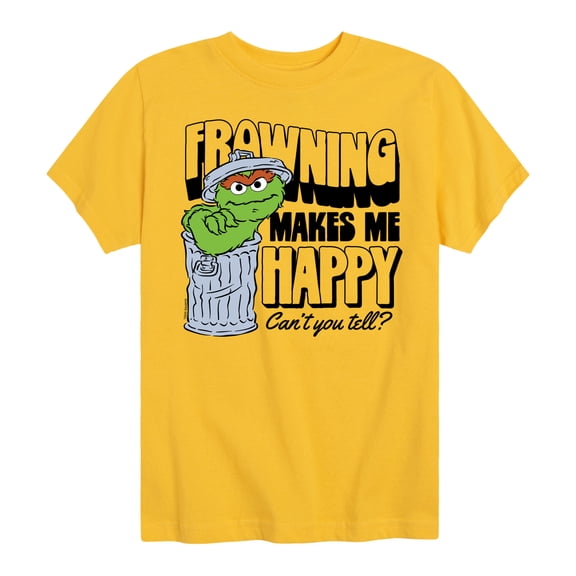 Sesame Street - Frowning Makes Me Happy - Toddler and Youth Short Sleeve Graphic T-Shirt
