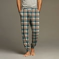 thumbnail image 2 of JGNGSHN Mens Pajama Pants Plaid Lounge Pants Warm Sleepwear Pants Pjs Bottoms Jogger Trousers with Pockets and Button Fly, 2 of 9