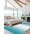 thumbnail image 2 of Teal and Area Rug for Bedroom 3x5 Ft White Gradient Super Soft fuzzy Throw Rug Non-Slip Fluffy Plush Indoor Floor Carpet for Living Room Nursery Home Decor, 2 of 8