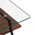 thumbnail image 5 of Coffee Table with Storage Shelf, 2-Tier Rectangle Coffee Table with Black Metal Legs, Coffee Tables with Tempered Glass Tabletop, Modern Table for Living Room Apartment, Transparent and Brown, 5 of 9