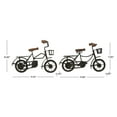 thumbnail image 3 of 12"W, 7"H Black Metal Bike Sculpture with Wood Accents, by DecMode (2 Count), 3 of 9