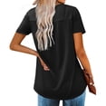 thumbnail image 4 of Black Plus Size Shirts For Women, Polyester Summer T Shirts For Women, Plus Size Shirt For Women, Womens Plus Size Tunic Tops Short Sleeve Casual Floral Shirts M To 5XL, 4 of 4