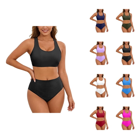 Bikini Sets for Women Two Piece Swimsuit Push Up Padded Top High Waisted Bottom Tummy Control Bathing Suit Beach Swimwear Vacation