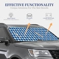 thumbnail image 3 of Kdxio Blue Squares Print 2-Piece Sun Shade Front Windshield - Foldable Car Front Window Sunshades For Most Sedans Suv Truck, 3 of 6