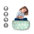 thumbnail image 2 of Animal Print Storage Toy Bag Chair, Themed Goose Cartoon with Polka Dots Print, Stuffed Animal Organizer Washable Bag, Large Size, Mint Green, by Ambesonne, 2 of 3