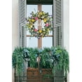 thumbnail image 6 of TOKCARE Spring Wreaths for Front Door with Hello Sign, 22 Inch Artificial Eucalyptus Summer Wreath, Colorful Daisy and Jasmine Flower Garland for Farmhouse Decor Indoor Outdoor, 6 of 6