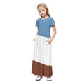 thumbnail image 2 of Tween Girls Elegant Dresses Kids Summer Solid Ruffle Sleeve Dress Toddler Kids Girls Cute Color Block Print Short Sleeve Stretchy Pocket Dress A Line Long Dress Great Gifts for Less,7 Years,Blue, 2 of 9