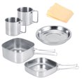 thumbnail image 1 of Stainless Steel Durable Anti-scalding Handle Cooking Pot, Outdoor Cookware, Electromagnetic Furnace/Gas Furnace Safe for Home Picnic Kitchen Accessory, 1 of 8