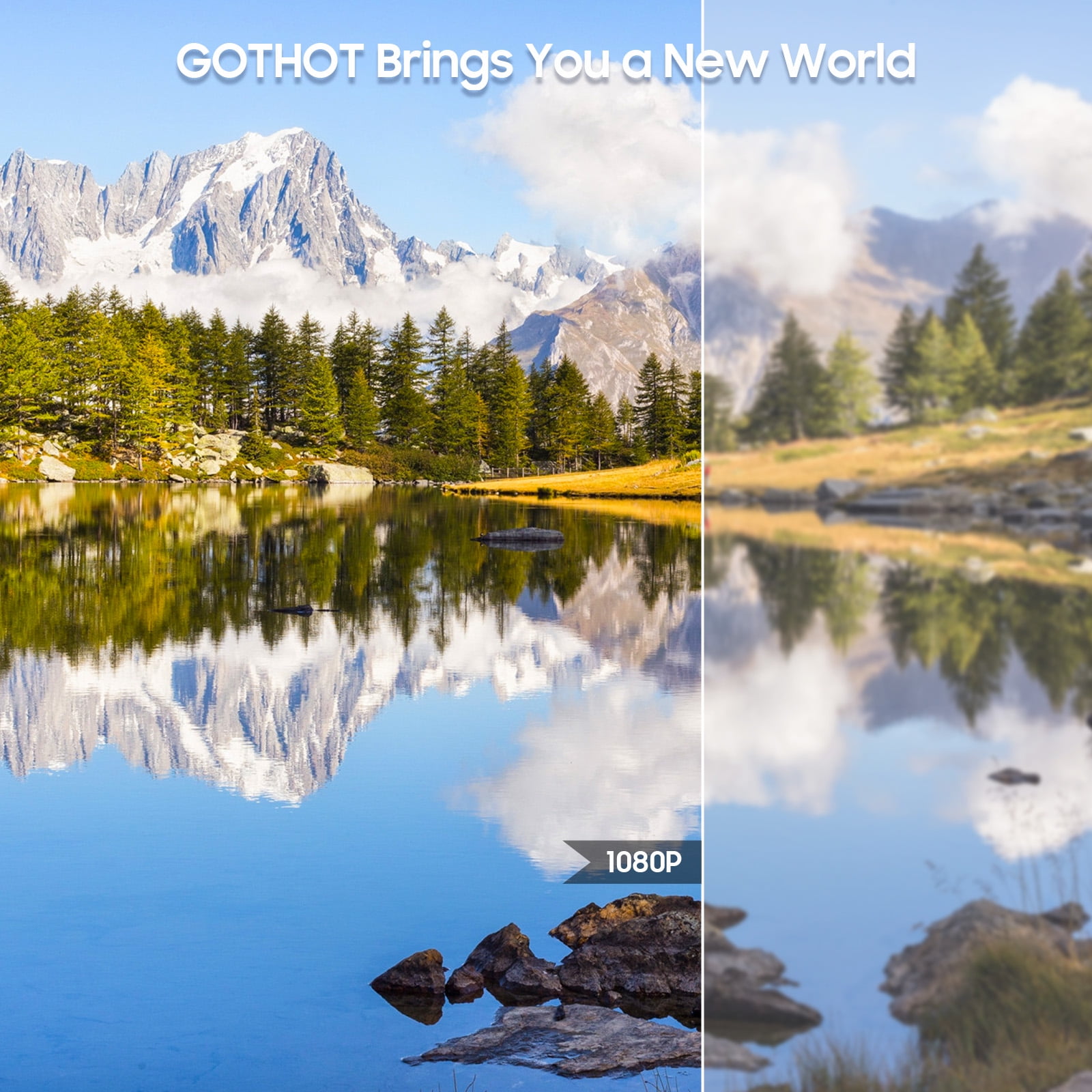 "GOTHOT 13"" Transparent 1080P LED TV with Clear Remote, Earphone, Built-in FM Radio"