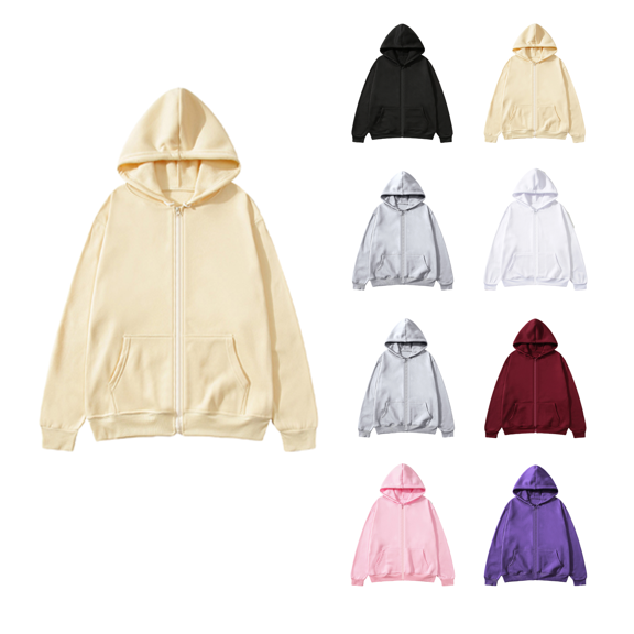 Atkumj Mens Plain Zip Up Hoodie Casual Long Sleeve Hooded Sweatshirt Fashion Solid Color Fall Hoodies with Front Pockets S