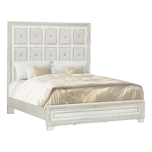 Pulaski Camila King Upholstered Bed in Creamy White