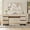 Beige, variant on WAMPAT 59" Rustic Oak Modern Executive Desk with Drawers & Charging Station, Wood Computer Writing Desk with File Drawer, Study Table for Bedroom, Living Room & Home Office