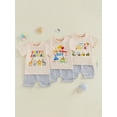 thumbnail image 3 of BemeyourBBs 2Pcs Toddler Baby Boy Birthday Outfits 1 2 3 4 Years Old Birthday Summer Clothes Party Animal Short Sleeve Letter Print T-Shirt Shorts Set, 3 of 9