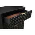 thumbnail image 5 of Benjara Rexi 48 Inch 5 Drawer Tall Dresser Chest, Honeycomb Panels, Black, Gold, 5 of 7