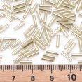thumbnail image 4 of Plated Glass Bugle Beads Metallic Colours Pale Goldenrod 6~7x2mm Hole: 1mm about 10000pcs/Pound, 4 of 5