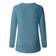 thumbnail image 4 of Pxiakgy Football Shirts for Women 2025 Cute Graphic Print Fall Sweatshirts V Neck Long Sleeve Football Sweatshirts Game Day Heart Football Pullover Tops Mom Shirts Rugby Heart Print T Shirt Blue S, 4 of 5