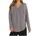 thumbnail image 5 of Timegard Womens Tops V Neck Drawstring Hoodies Pullover Long Sleeve Athletic Loose Comfy Blouse Tops, 5 of 8
