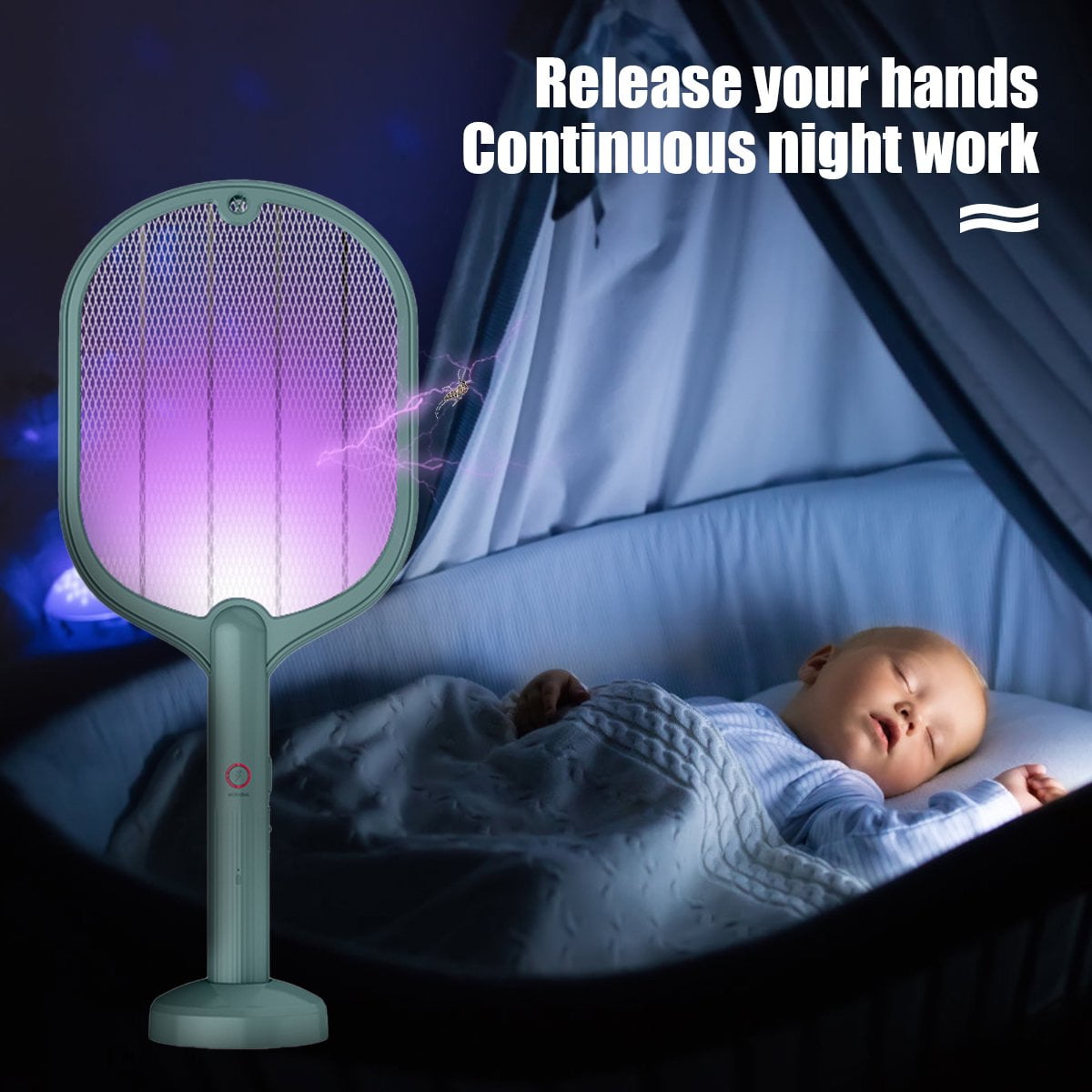 Portable Electric Fly Swatter, Bug Zapper, Mosquito Racket and Insect Killer for Outdoor and Indoor Use