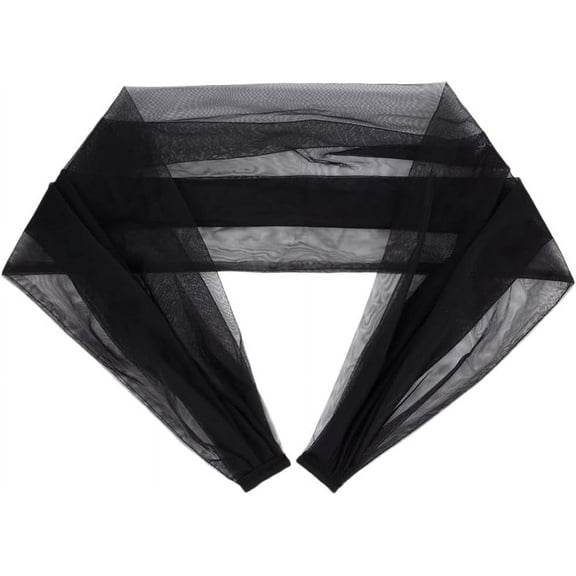 Detachable Tulle Sleeves 43inch Black Bridal Tulle Shawl Lace Sheer Puffy Sleeves Dress Sheer Capes Cover Up Accessory for Wedding Costume Formal Party Prom DIY