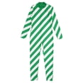 thumbnail image 2 of iiniim Girls Christmas Jumpsuit Long Sleeve Striped Gymnastic Unitard Bodysuit Green 14, 2 of 8