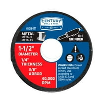 Century Drill & Tool 8411 Metal Abrasive Cutting and Grinding Wheel, 1-1/2" by 1/4"