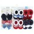 thumbnail image 2 of Hudson Baby Infant Girl Headband and Socks Giftset, Red Navy Flower, One Size, 2 of 6