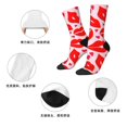 thumbnail image 5 of Honeii Lips Kiss Print Adult Socks,Crew Socks,Casual Calf Socks,Daily Wear Socks for Men & Women, Perfect for Sports, Casual and Everyday Use, 5 of 6