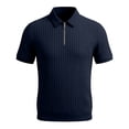 thumbnail image 5 of VgaVtl Knit Polo Style Shirts for Men Short Sleeve Summer Going Out Collared T Shirt Men Zip-Up Casual Plain, 5 of 6