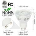 thumbnail image 2 of Simba Lighting LED GU10 ETL Listed 7W 70W Replacement Spot Light Bulb 120V Twist Base Non-Dimmable 5000K 6-Pack, 2 of 9