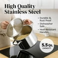 thumbnail image 3 of Stainless Steel Pasta Pot with Locking Strainer Lid, 5.5 Quart Large Capacity, Twist & Lock for Easy Drain, no Colander needed, Dishwasher Safe, 3 of 6