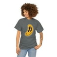 thumbnail image 2 of Flatten smiley face graphic t shirt Unisex Heavy Cotton Tee, 2 of 8