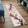 thumbnail image 3 of 2'x6' Rug Runners for Hallways Kitchen, Red Spring Floral Non Slip Entryway Beside Floor Carpet Runner, Birds Branches Watercolor Flowers Rustic Laundry Room Bedroom Throw Rugs Mat for Family Pet, 3 of 8