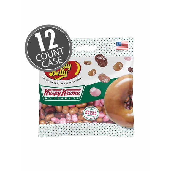 Jelly Belly Krispy Kreme Doughnuts Jelly Beans 2.8oz Grab & Go Bag (12 Pack)
