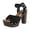 14Black, variant on Women's Studded Platform Heels Open Toe Fashion Wooden Style Block Heeled Sandals Ankle Strap Pumps Formal Dress Shoes for Prom Black Size 9.5