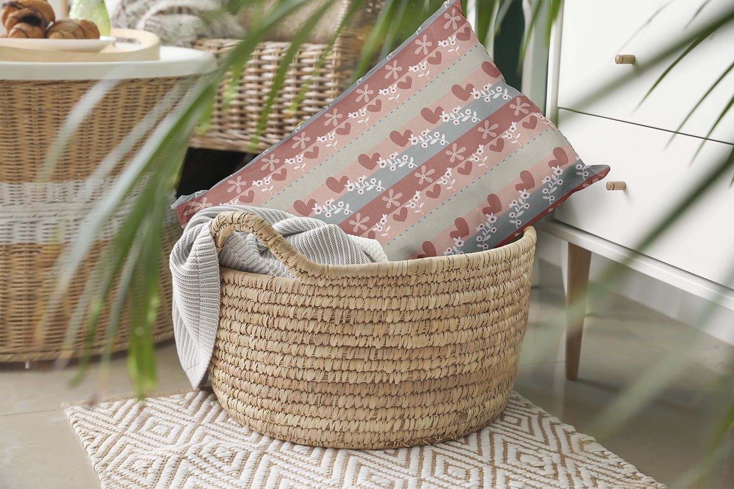 20" x 14" Simply Daisy Love Garden Polyester Indoor/Outdoor Pillow, Oatmeal Qty 1