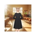 thumbnail image 5 of Sunny Fashion Girls Dress Black Side Patch Pocket Long Sleeve Soft Casual Minimalist Daily Wear Kids Attire 8 Years, 5 of 6