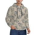 thumbnail image 2 of Naloa Sketch Squirrels Linen Men's Casual Hooded Collar Drawstring Hoodies Pullover Sweatshirts Casual Long Sleeve Shirts-4X-Large, 2 of 7